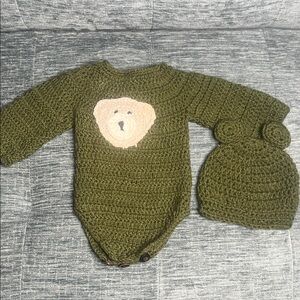 Private Label Green Knit Bear Set